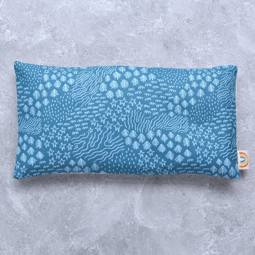 Midnight Hike in Blue Cotton Weighted Eye Pillow Hot/Cold Pack